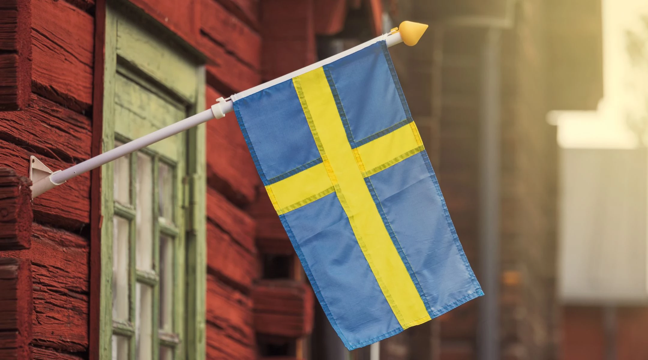 Swedish flag on a house